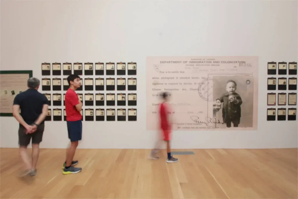 People walk through the Chinese Canadian Museum in Vancouver’s Chinatown Saturday (July 1, 2023) during the first public opening day of the museum. (Lauren Collins)